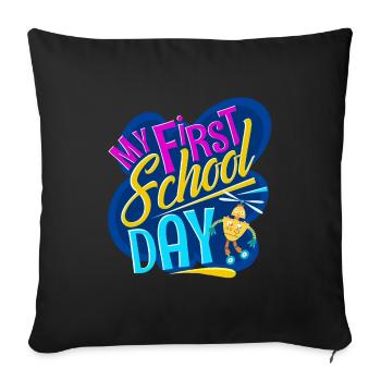 School enrolment for schoolchildren - Sofa pillowcase 17,3'' x 17,3'' (45 x 45 cm) - black - Front
