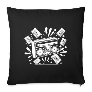 Boombox, music, nostalgia - Sofa pillowcase 17,3'' x 17,3'' (45 x 45 cm) - black - Front