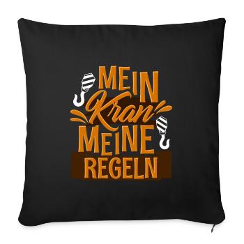 Krahnführer Kranfahrer - Sofakissenbezug 45 x 45 cm - Schwarz - Vorne