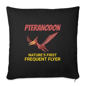 Ptéranodon, dinosaure, dinosaure, dinosaure, fossile de paléontologue - Housse de coussin décorative 45 x 45 cm - noir - Devant