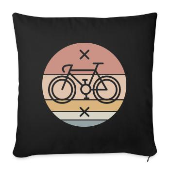 Vélo rétro vélo de route Singlespeed Fixie symbole - Housse de coussin décorative 45 x 45 cm - noir - Devant