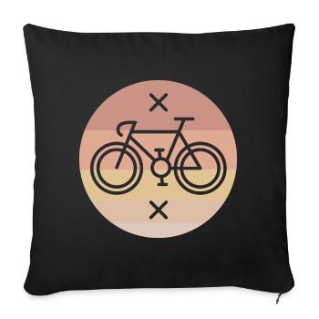 retro road bike gravel vintage lines single speed - Sofa pillowcase 17,3'' x 17,3'' (45 x 45 cm) - black - Front
