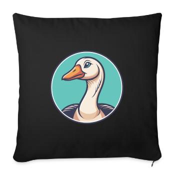 Goose Kawaii Cartoon Character Animal Pet Face - Sofa pillowcase 17,3'' x 17,3'' (45 x 45 cm) - black - Front