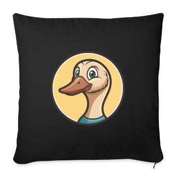 Goose Kawaii Cartoon Character Animal Pet Face - Sofa pillowcase 17,3'' x 17,3'' (45 x 45 cm) - black - Front
