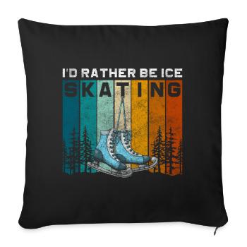 Patins à glace Hobby - Housse de coussin décorative 45 x 45 cm - noir - Devant