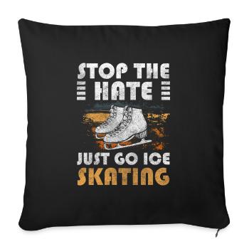 patins à glace patinoire sports sportifs - Housse de coussin décorative 45 x 45 cm - noir - Devant