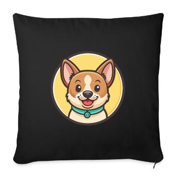Argentinische Pila Hunderasse Cartoon Kawaii Clipart - Sofakissenbezug 45 x 45 cm - Schwarz - Vorne