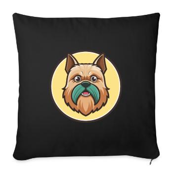 Griffon belge Chien Race Dessin animé Kawaii Clipart - Housse de coussin décorative 45 x 45 cm - noir - Devant