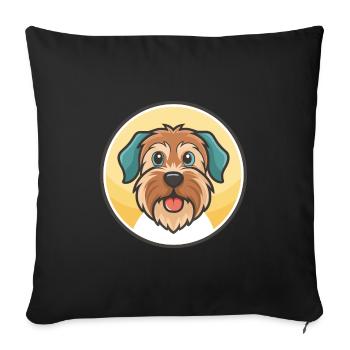 Briquet Griffon Vendéen Chien Race Dessin Animé Kawaii - Housse de coussin décorative 45 x 45 cm - noir - Devant