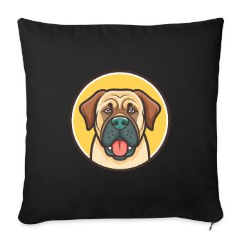 Dogue brésilien chien race dessin animé Kawaii Clipart - Housse de coussin décorative 45 x 45 cm - noir - Devant