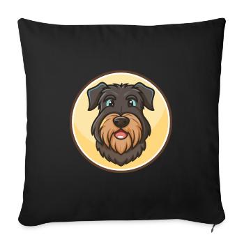 Schwarzer Russischer Terrier Hund Rasse Karikatur Kawaii Haustier - Sofakissenbezug 45 x 45 cm - Schwarz - Vorne