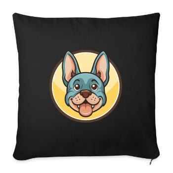 Bleu De Gascogne Hunderasse Cartoon Kawaii Clipart - Sofakissenbezug 45 x 45 cm - Schwarz - Vorne