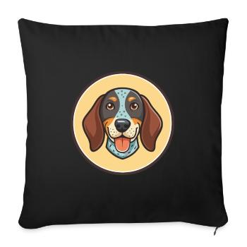 Bluetick Coonhound Dog Breed Cartoon Kawaii - Sofa pillowcase 17,3'' x 17,3'' (45 x 45 cm) - black - Front