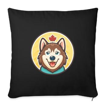 Chien chien chien Labrador Labrador Race Dessin animé Kawaii - Housse de coussin décorative 45 x 45 cm - noir - Devant