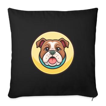 Bull Arab Dog Breed Cartoon Kawaii Clipart Animal - Sofa pillowcase 17,3'' x 17,3'' (45 x 45 cm) - black - Front