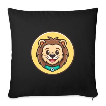 Carea Leones Hunderasse Cartoon Kawaii Clipart Haustier - Sofakissenbezug 45 x 45 cm - Schwarz - Vorne