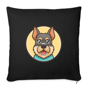 Cesky Fousek Hunderasse Cartoon Kawaii Clipart Haustier - Sofakissenbezug 45 x 45 cm - Schwarz - Vorne