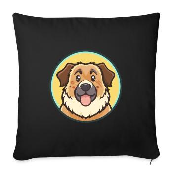Caucasian Shepherd Dog Breed Cartoon Kawaii - Sofa pillowcase 17,3'' x 17,3'' (45 x 45 cm) - black - Front