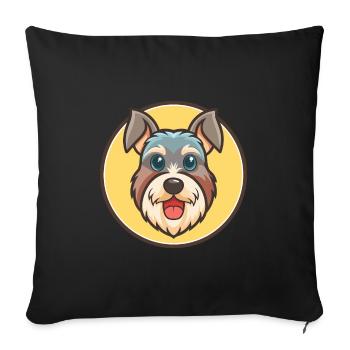 Cesky Terrier Hunderasse Cartoon Kawaii Clipart Haustier - Sofakissenbezug 45 x 45 cm - Schwarz - Vorne