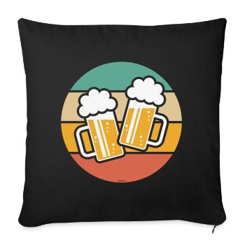 2 Toasting Beer Steins For A Cheer! (Sun / 5C) - Sofa pillowcase 17,3'' x 17,3'' (45 x 45 cm) - black - Front