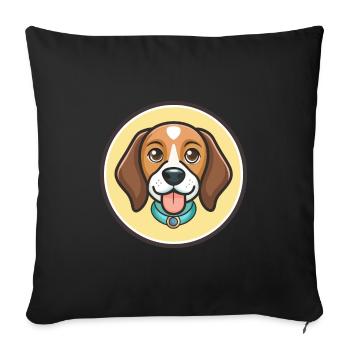 Deutsche Bracke, race de chien, dessin animé, Kawaii Clipart - Housse de coussin décorative 45 x 45 cm - noir - Devant