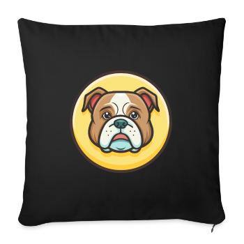 Continental Bulldog Dog Breed Funny Cartoon Kawaii - Sofa pillowcase 17,3'' x 17,3'' (45 x 45 cm) - black - Front