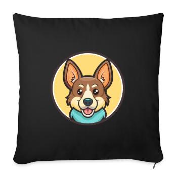 Corsican Dog Breed Colorful Cartoon Kawaii Clipart - Sofa pillowcase 17,3'' x 17,3'' (45 x 45 cm) - black - Front