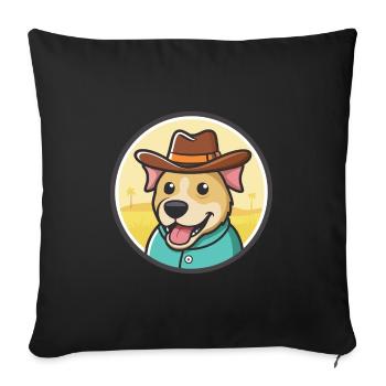 Florida Cracker Cur Hunderasse Lustige Karikatur Kawaii - Sofakissenbezug 45 x 45 cm - Schwarz - Vorne