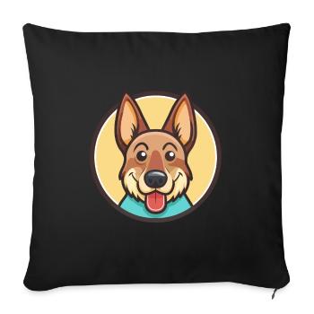 Cimarron Uruguayo Chien Race Dessin animé Kawaii Clipart - Housse de coussin décorative 45 x 45 cm - noir - Devant