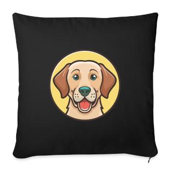 Danois Broholmer Chien Race Dessin animé Kawaii Clipart - Housse de coussin décorative 45 x 45 cm - noir - Devant