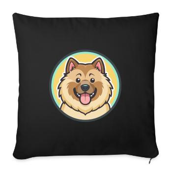 Eurasier Dog Breed Colorful Cartoon Kawaii Clipart - Sofa pillowcase 17,3'' x 17,3'' (45 x 45 cm) - black - Front