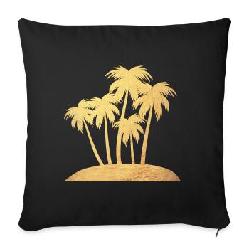 Palm Island Gold Vacation Luxury South Seas Ready for Vacation - Sofa pillowcase 17,3'' x 17,3'' (45 x 45 cm) - black - Front