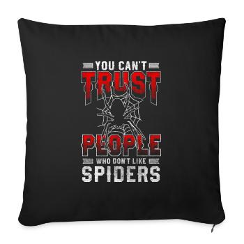 araignée nature tarentule phobie - Housse de coussin décorative 45 x 45 cm - noir - Devant