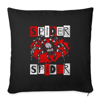 Toile d’araignée Proie Insecte - Housse de coussin décorative 45 x 45 cm - noir - Devant