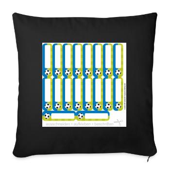 DIY School Sticker Set - Football Blue Green - 18 - Sofa pillowcase 17,3'' x 17,3'' (45 x 45 cm) - black - Front