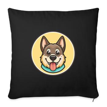 Molosse Chien Race Coloré Dessin animé Kawaii Clipart - Housse de coussin décorative 45 x 45 cm - noir - Devant
