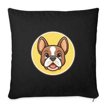 Grand Anglo Français Tricolore Chien Race Dessin animé - Housse de coussin décorative 45 x 45 cm - noir - Devant