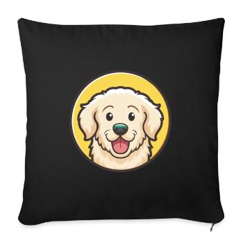 Kuvasz Chien Race Dessin animé Kawaii Clipart Animal Animal de compagnie - Housse de coussin décorative 45 x 45 cm - noir - Devant