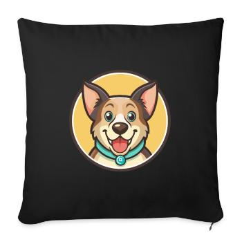 Laufhund Chien Race Coloré Dessin animé Kawaii Clipart - Housse de coussin décorative 45 x 45 cm - noir - Devant