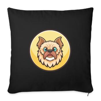 Griffon Nivernais Chien Race Dessin animé Kawaii Clipart - Housse de coussin décorative 45 x 45 cm - noir - Devant