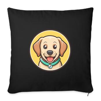 Labradinger Dog Breed Funny Cartoon Kawaii Clipart - Sofa pillowcase 17,3'' x 17,3'' (45 x 45 cm) - black - Front