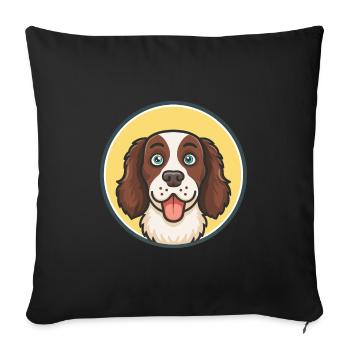 Large Munsterlander Dog Breed Funny Cartoon Kawaii - Sofa pillowcase 17,3'' x 17,3'' (45 x 45 cm) - black - Front