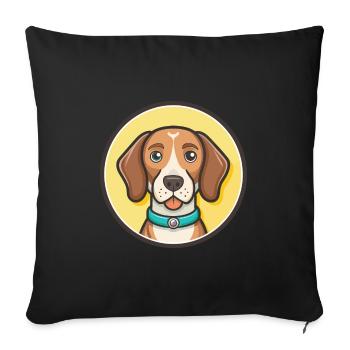 Istrian Coarse Haired Hound Dog Breed Cartoon Pet - Sofa pillowcase 17,3'' x 17,3'' (45 x 45 cm) - black - Front