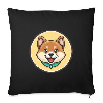 Jindo Dog Breed Cartoon Kawaii Clipart Animal Pet - Sofa pillowcase 17,3'' x 17,3'' (45 x 45 cm) - black - Front