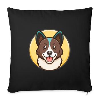 Karelian Bear Dog Breed Cartoon Kawaii Clipart Pet - Sofa pillowcase 17,3'' x 17,3'' (45 x 45 cm) - black - Front