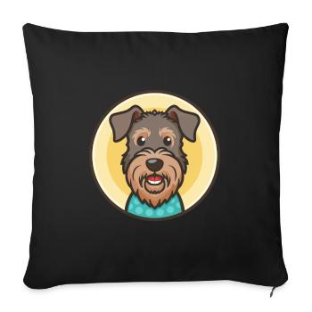 Kerry Blue Terrier Dog Breed Cartoon Kawaii - Sofa pillowcase 17,3'' x 17,3'' (45 x 45 cm) - black - Front