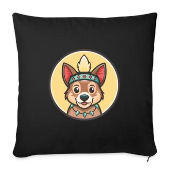 Indian Pariah Dog Breed Cartoon Kawaii Clipart Pet - Sofa pillowcase 17,3'' x 17,3'' (45 x 45 cm) - black - Front