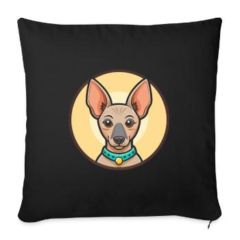 Inka haarlose Hunderasse Cartoon Kawaii Clipart Haustier - Sofakissenbezug 45 x 45 cm - Schwarz - Vorne