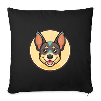 Lancashire Heeler Dog Breed Cartoon Kawaii Clipart - Sofa pillowcase 17,3'' x 17,3'' (45 x 45 cm) - black - Front