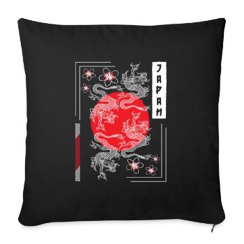 Orient Fighter Drawings Fairy Tales - Sofa pillowcase 17,3'' x 17,3'' (45 x 45 cm) - black - Front